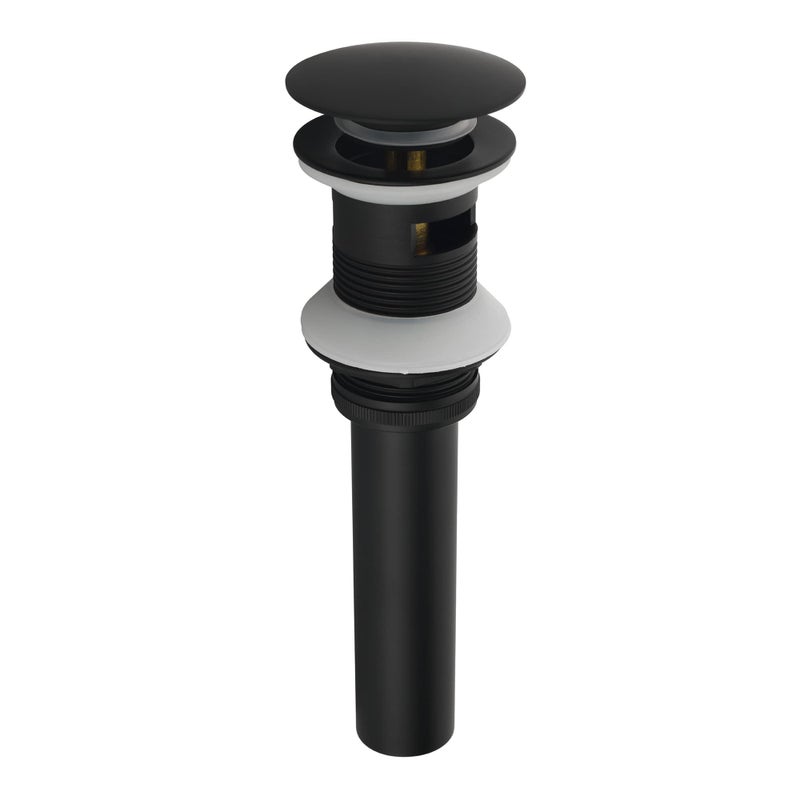 SHAMANDA Brass Bathroom Sink Drain, Vessel Vanity Sink Pop Up Drain Stopper with Overflow Lavatory Drain Assembly, Matte Black, DS101-7 - Image 1